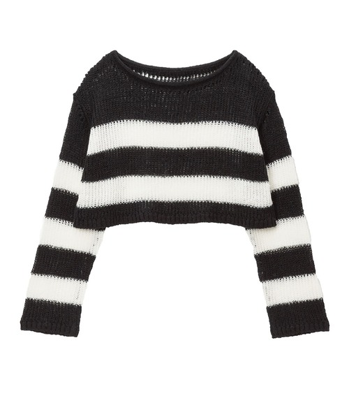 DearMyLove(ディアマイラブ)の「選べる丈ゆる編みルーズニット(ニット/セーター・レディース・ホワイト×ブラック/ブラック系その他/ブラック×ピンク/ブラック/ホワイト系その他/ホワイト/ブラック×ホワイト/ピンク系その他・M-L/LL~3L)」の3枚目の写真