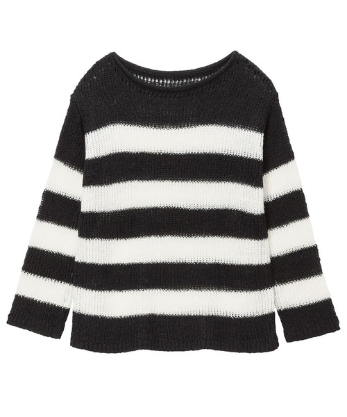 DearMyLove(ディアマイラブ)の「選べる丈ゆる編みルーズニット(ニット/セーター・レディース・ホワイト×ブラック/ブラック系その他/ブラック×ピンク/ブラック/ホワイト系その他/ホワイト/ブラック×ホワイト/ピンク系その他・M-L/LL~3L)」の6枚目の写真