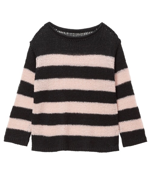 DearMyLove(ディアマイラブ)の「選べる丈ゆる編みルーズニット(ニット/セーター・レディース・ホワイト×ブラック/ブラック系その他/ブラック×ピンク/ブラック/ホワイト系その他/ホワイト/ブラック×ホワイト/ピンク系その他・M-L/LL~3L)」の8枚目の写真