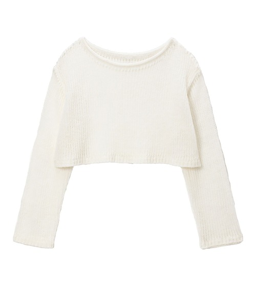 DearMyLove(ディアマイラブ)の「選べる丈ゆる編みルーズニット(ニット/セーター・レディース・ホワイト×ブラック/ブラック系その他/ブラック×ピンク/ブラック/ホワイト系その他/ホワイト/ブラック×ホワイト/ピンク系その他・M-L/LL~3L)」の2枚目の写真