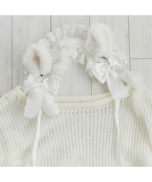 DearMyLove(ディアマイラブ)の「選べる丈ゆる編みルーズニット(ニット/セーター・レディース・ホワイト×ブラック/ブラック系その他/ブラック×ピンク/ブラック/ホワイト系その他/ホワイト/ブラック×ホワイト/ピンク系その他・M-L/LL~3L)」の9枚目の写真