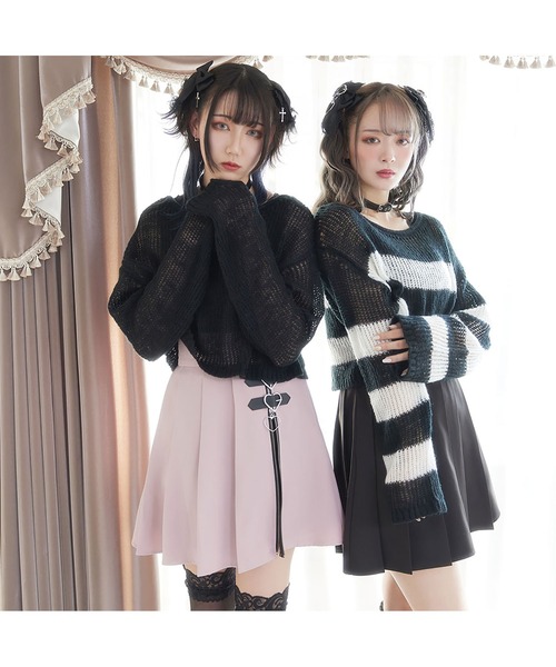 DearMyLove(ディアマイラブ)の「選べる丈ゆる編みルーズニット(ニット/セーター・レディース・ホワイト×ブラック/ブラック系その他/ブラック×ピンク/ブラック/ホワイト系その他/ホワイト/ブラック×ホワイト/ピンク系その他・M-L/LL~3L)」の17枚目の写真