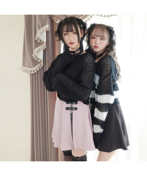 DearMyLove(ディアマイラブ)の「選べる丈ゆる編みルーズニット(ニット/セーター・レディース・ホワイト×ブラック/ブラック系その他/ブラック×ピンク/ブラック/ホワイト系その他/ホワイト/ブラック×ホワイト/ピンク系その他・M-L/LL~3L)」の18枚目の写真