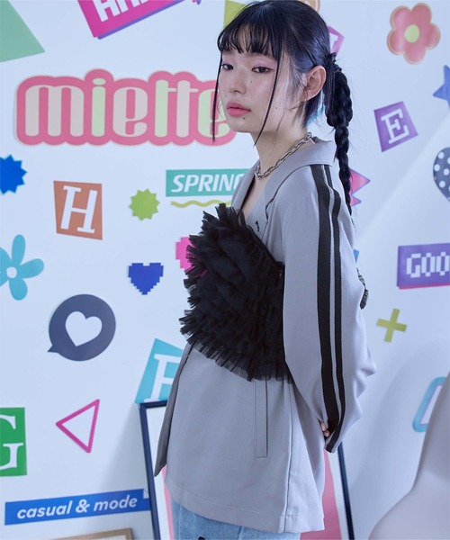 miette（ミエット）の「ﾎﾞﾘｭｰﾑﾁｭｰﾙﾋﾞｽﾁｪ（チューブトップ・レディース・ブラック/アイボリー/ライトブルー・FREE）」の8枚目の写真