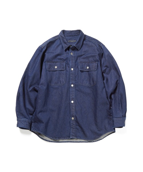 SOPHNET.（ソフネット）の「OVERSIZED SHIRT JACKET（シャツ/ブラウス・メンズ・ベージュ/インディゴブルー・LARGE/MEDIUM/SMALL/X-LARGE）」の2枚目の写真