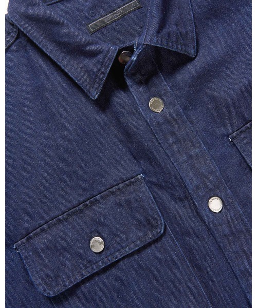 SOPHNET.（ソフネット）の「OVERSIZED SHIRT JACKET（シャツ/ブラウス・メンズ・ベージュ/インディゴブルー・LARGE/MEDIUM/SMALL/X-LARGE）」の9枚目の写真