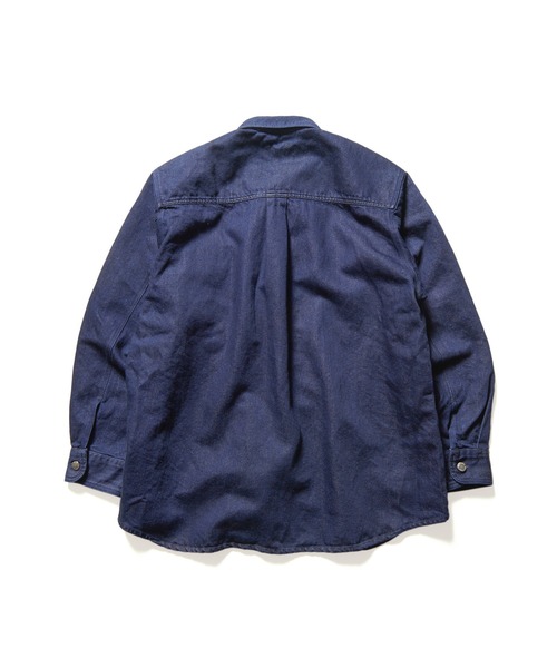 SOPHNET.（ソフネット）の「OVERSIZED SHIRT JACKET（シャツ/ブラウス・メンズ・ベージュ/インディゴブルー・LARGE/MEDIUM/SMALL/X-LARGE）」の4枚目の写真