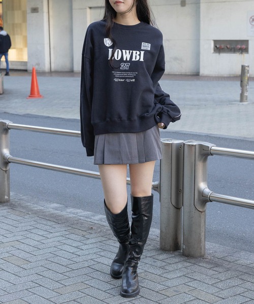 LOWBI（ロウビ）の「LOWBI／27WELLプルオーバー（ウラケ）2102480（スウェット・レディース・ライトグレー/ネイビー・FREE）」の22枚目の写真