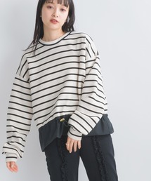 PICCIN | 【WEB限定】スポンジリバー異素材ドッキングプルオーバー(Tシャツ/カットソー)