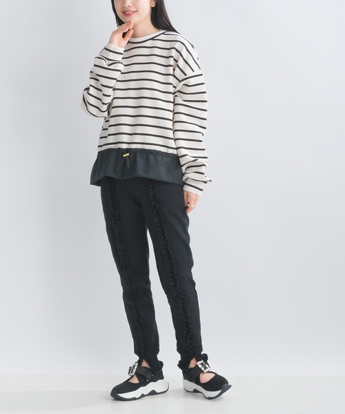 PICCIN（ピッチン）の「【WEB限定】スポンジリバー異素材ドッキングプルオーバー（Tシャツ/カットソー・レディース・オフホワイト/ブラック系その他・M/S/L）」の14枚目の写真