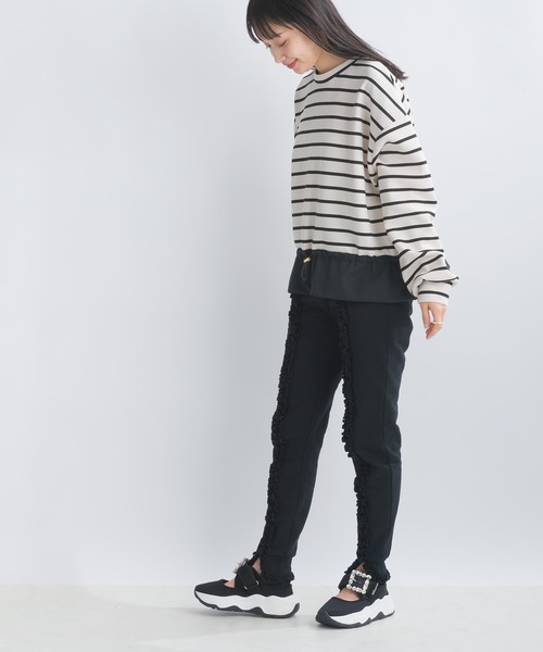 PICCIN（ピッチン）の「【WEB限定】スポンジリバー異素材ドッキングプルオーバー（Tシャツ/カットソー・レディース・オフホワイト/ブラック系その他・M/S/L）」の15枚目の写真