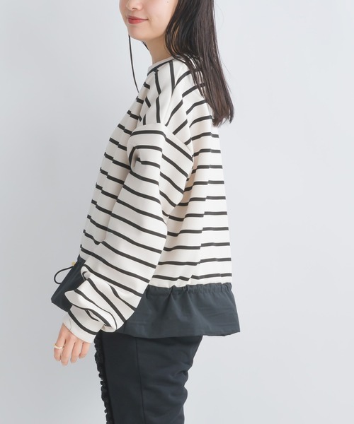 PICCIN（ピッチン）の「【WEB限定】スポンジリバー異素材ドッキングプルオーバー（Tシャツ/カットソー・レディース・オフホワイト/ブラック系その他・M/S/L）」の11枚目の写真