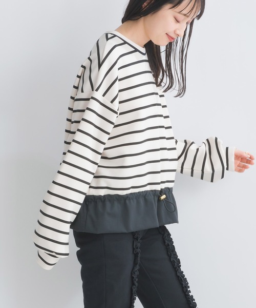 PICCIN（ピッチン）の「【WEB限定】スポンジリバー異素材ドッキングプルオーバー（Tシャツ/カットソー・レディース・オフホワイト/ブラック系その他・M/S/L）」の13枚目の写真