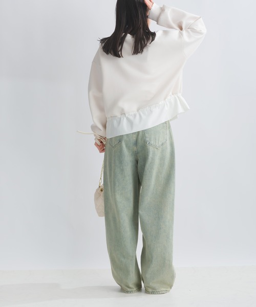 PICCIN（ピッチン）の「【WEB限定】スポンジリバー異素材ドッキングプルオーバー（Tシャツ/カットソー・レディース・オフホワイト/ブラック系その他・M/S/L）」の9枚目の写真