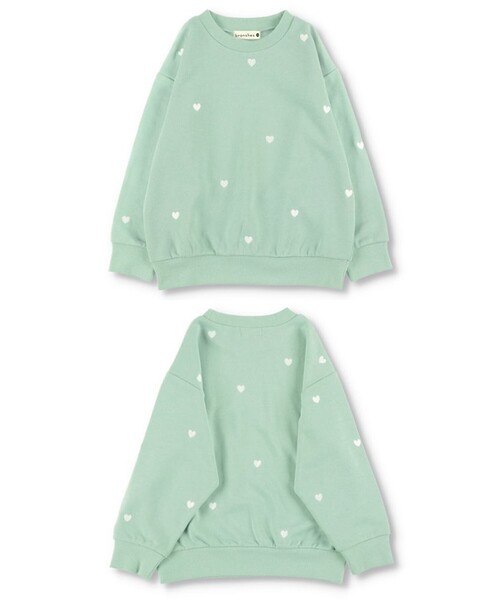 BRANSHES（ブランシェス）の「ハート総柄刺繍トレーナー（スウェット・キッズ・オフホワイト/ライトグリーン・130/150/110/120/100/90/140）」の20枚目の写真