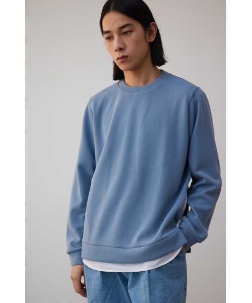 AZUL by moussy(アズールバイマウジー)の「シャツレイヤードスリットニットソー(ニット/セーター・メンズ・ブラック/ベージュ/グレー/ブルー・MEDIUM/LARGE)」の5枚目の写真