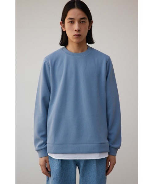 AZUL by moussy(アズールバイマウジー)の「シャツレイヤードスリットニットソー(ニット/セーター・メンズ・ブラック/ベージュ/グレー/ブルー・MEDIUM/LARGE)」の7枚目の写真