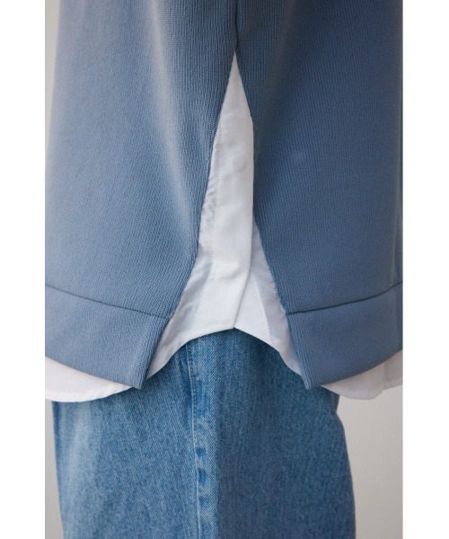AZUL by moussy(アズールバイマウジー)の「シャツレイヤードスリットニットソー(ニット/セーター・メンズ・ブラック/ベージュ/グレー/ブルー・MEDIUM/LARGE)」の13枚目の写真