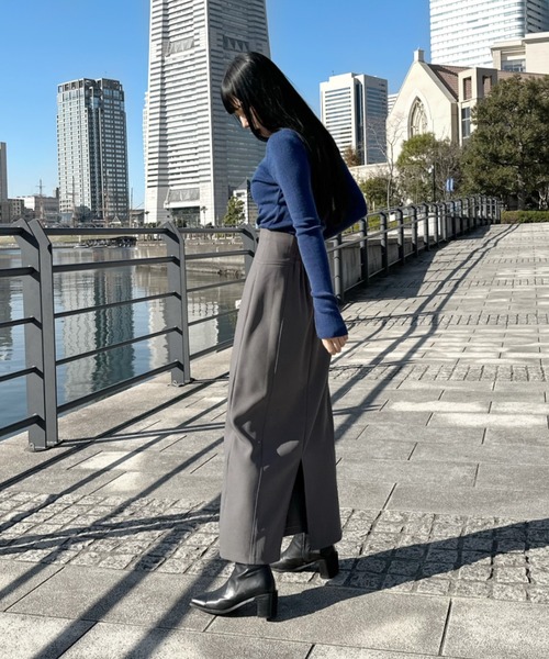 LVEU.(ラブユ.)の「【LVEU.】タートルネックリブニット / トップス ニット ハイネック タートルネック リブ カットソー シンプル モノトーン カラー ブラック ネイビー ブルー パープル チャコール グレー(ニット/セーター・レディース・ネイビー/パープル/ブラック/ブルー/チャコールグレー・FREE)」の12枚目の写真