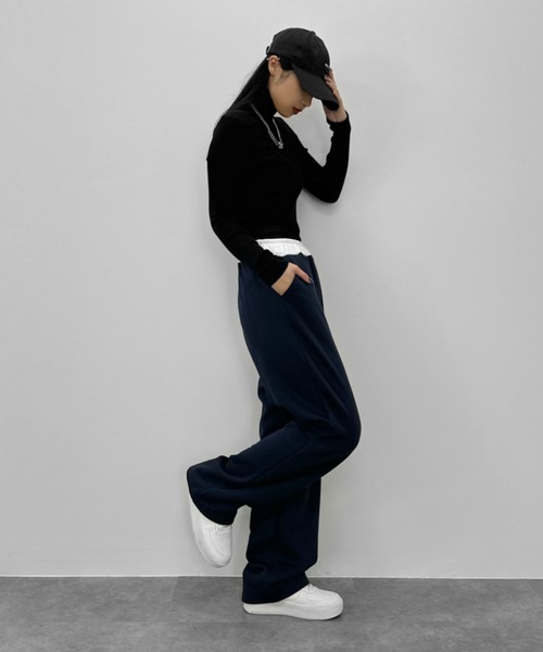 LVEU.(ラブユ.)の「【LVEU.】タートルネックリブニット / トップス ニット ハイネック タートルネック リブ カットソー シンプル モノトーン カラー ブラック ネイビー ブルー パープル チャコール グレー(ニット/セーター・レディース・ネイビー/パープル/ブラック/ブルー/チャコールグレー・FREE)」の22枚目の写真