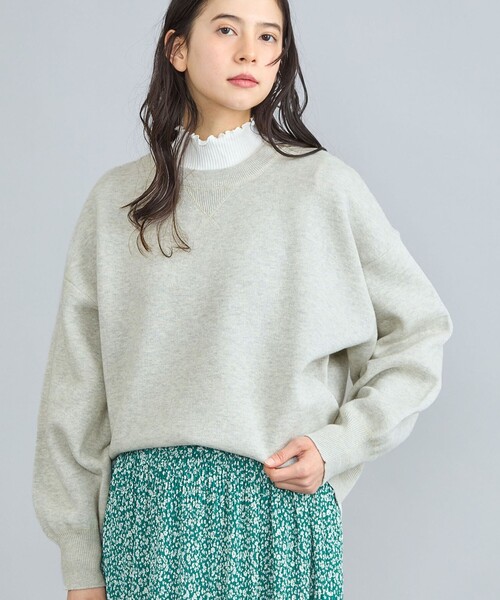 coen(コーエン)の「スウェットライククルーネックニット(ニット/セーター・レディース・ピンク/オフホワイト/グレー/ターコイズブルー・FREE)」の1枚目の写真