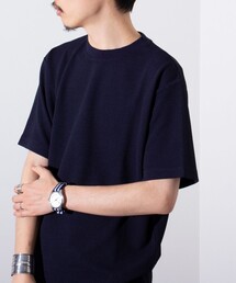 【GLOSTER/グロスター】ふくれジャガード クルーネックTシャツ