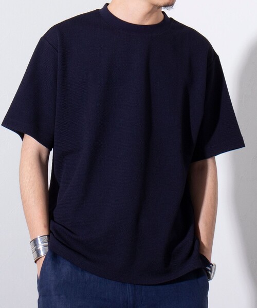 GLOSTER(グロスター)の「【GLOSTER/グロスター】ふくれジャガード クルーネックTシャツ(Tシャツ/カットソー・メンズ・グレイッシュベージュ/ホワイト/ネイビー・S/M/L)」の17枚目の写真