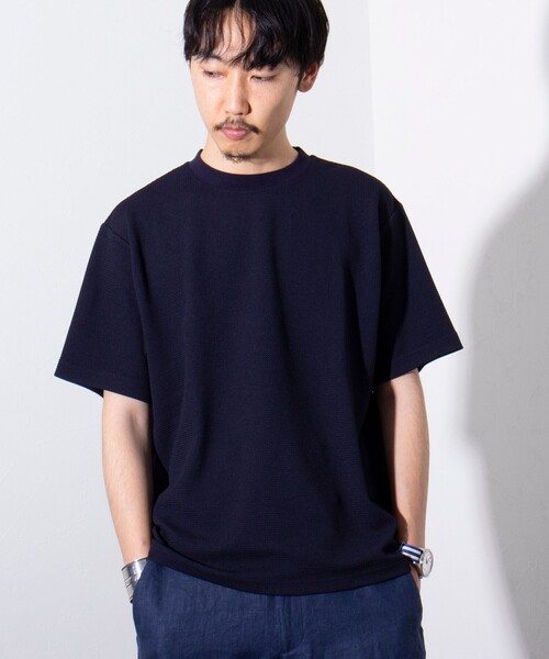 GLOSTER(グロスター)の「【GLOSTER/グロスター】ふくれジャガード クルーネックTシャツ(Tシャツ/カットソー・メンズ・グレイッシュベージュ/ホワイト/ネイビー・S/M/L)」の20枚目の写真