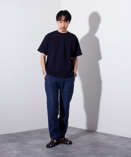 GLOSTER(グロスター)の「【GLOSTER/グロスター】ふくれジャガード クルーネックTシャツ(Tシャツ/カットソー・メンズ・グレイッシュベージュ/ホワイト/ネイビー・S/M/L)」の21枚目の写真