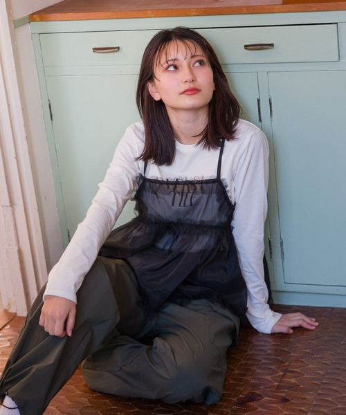 GLOBAL WORK（グローバルワーク）の「シアーキャミセット/AND YUA ANY/100680（キャミソール・キッズ・アイボリー/ブラック・150cm/160cm）」の20枚目の写真