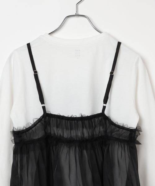 GLOBAL WORK（グローバルワーク）の「シアーキャミセット/AND YUA ANY/100680（キャミソール・キッズ・アイボリー/ブラック・150cm/160cm）」の12枚目の写真