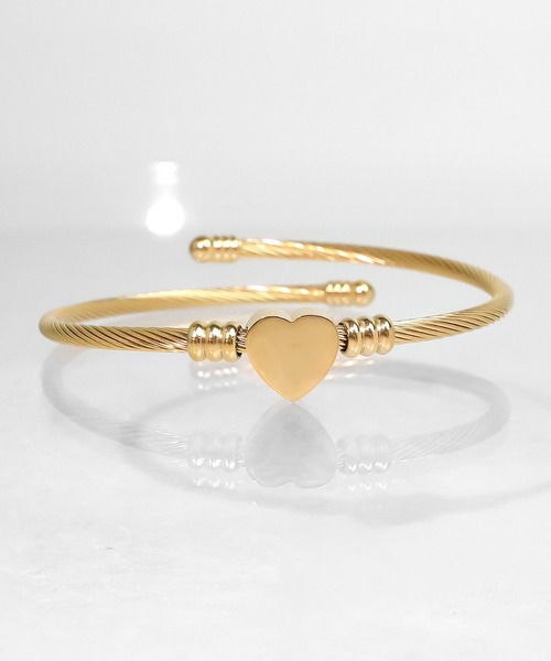 blackdia ocean（ブラックダイヤオーシャン）の「blackdia ocean ハートワイヤーバングル（バングル/リストバンド・レディース・シルバー/ピンクゴールド/ゴールド・FREE）」の2枚目の写真