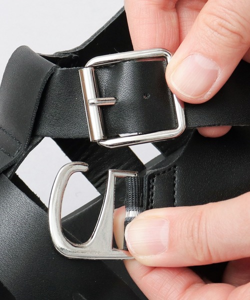 glabella(グラベラ)の「スクエアトゥ ハイヒール グルカサンダル(サンダル・メンズ・ブラック・S/M/L)」の22枚目の写真