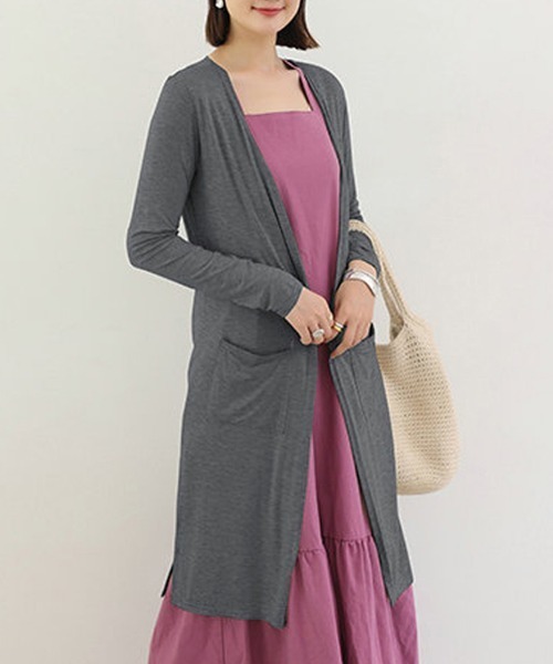 Miniministore(ミニミニストア)の「無地 サマーカーディガン レディース夏服(カーディガン/ボレロ・レディース・ライトグレー/ダークグレー/ネイビー/ローズ/ブラック/ライトピンク/ピンク/ホワイト/ロイヤルブルー・FREE)」の4枚目の写真