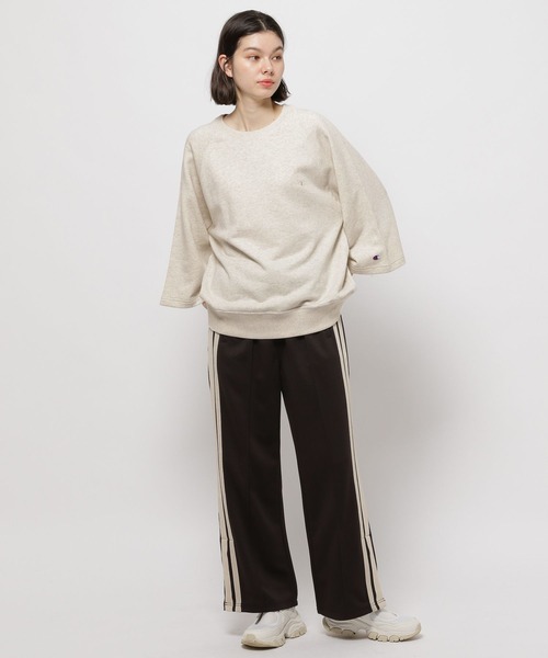 Champion(チャンピオン)の「【Champion(チャンピオン)】裏毛クルー6分丈Tシャツ(Tシャツ/カットソー・レディース・サックスブルー/グレー/ナチュラル・LARGE/MEDIUM)」の8枚目の写真
