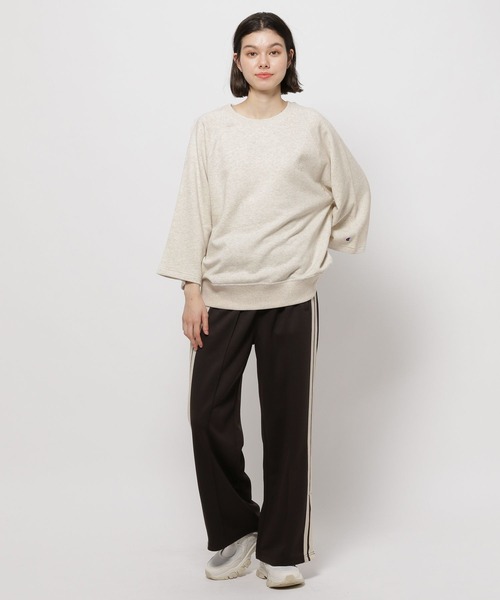 Champion(チャンピオン)の「【Champion(チャンピオン)】裏毛クルー6分丈Tシャツ(Tシャツ/カットソー・レディース・サックスブルー/グレー/ナチュラル・LARGE/MEDIUM)」の9枚目の写真