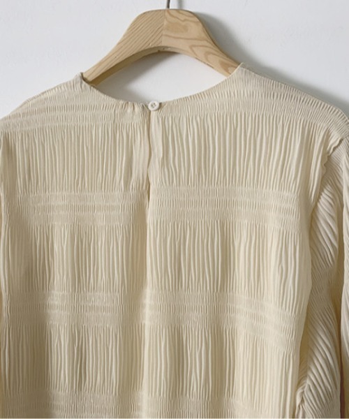 【セール】袖ギャザー楊柳ロングワンピース（ワンピース）｜deux amour（ドゥーザムール）