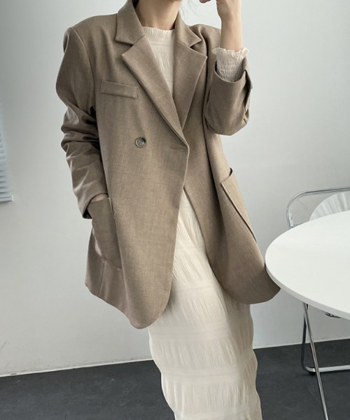 【セール】袖ギャザー楊柳ロングワンピース（ワンピース）｜deux amour（ドゥーザムール）