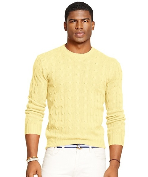 POLO RALPH LAUREN（ポロ ラルフ ローレン）の「ケーブルニット カシミヤ セーター（ニット/セーター・メンズ・グレー/ブラック/ブルー/グリーン/パープル/イエロー・LARGE/SMALL/MEDIUM/X-SMALL）」の6枚目の写真