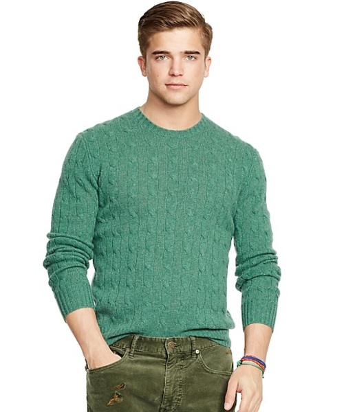 POLO RALPH LAUREN（ポロ ラルフ ローレン）の「ケーブルニット カシミヤ セーター（ニット/セーター・メンズ・グレー/ブラック/ブルー/グリーン/パープル/イエロー・LARGE/SMALL/MEDIUM/X-SMALL）」の3枚目の写真