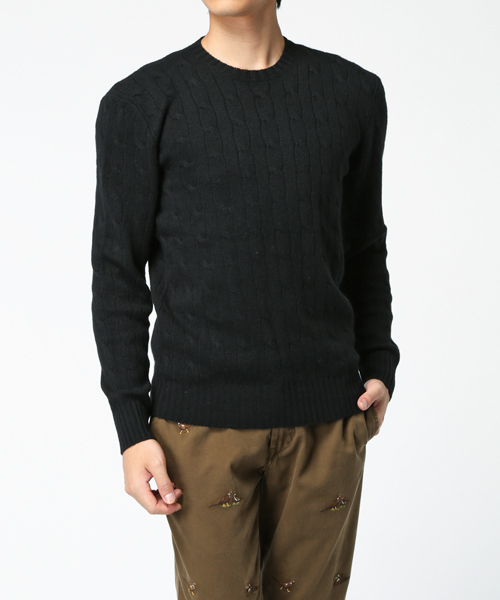 POLO RALPH LAUREN（ポロ ラルフ ローレン）の「ケーブルニット カシミヤ セーター（ニット/セーター・メンズ・グレー/ブラック/ブルー/グリーン/パープル/イエロー・LARGE/SMALL/MEDIUM/X-SMALL）」の22枚目の写真