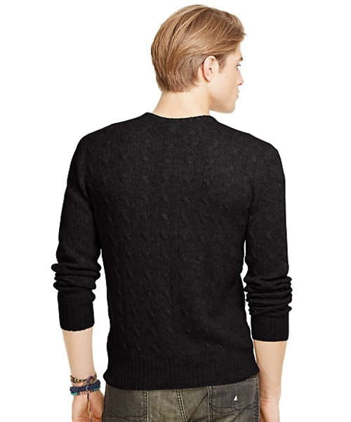 POLO RALPH LAUREN（ポロ ラルフ ローレン）の「ケーブルニット カシミヤ セーター（ニット/セーター・メンズ・グレー/ブラック/ブルー/グリーン/パープル/イエロー・LARGE/SMALL/MEDIUM/X-SMALL）」の7枚目の写真