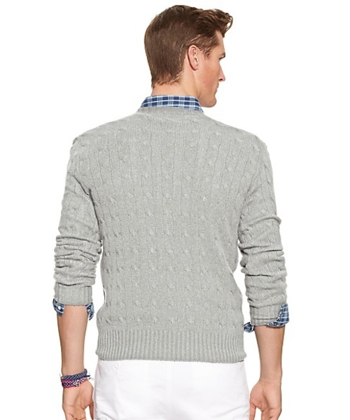 POLO RALPH LAUREN（ポロ ラルフ ローレン）の「ケーブルニット カシミヤ セーター（ニット/セーター・メンズ・グレー/ブラック/ブルー/グリーン/パープル/イエロー・LARGE/SMALL/MEDIUM/X-SMALL）」の8枚目の写真