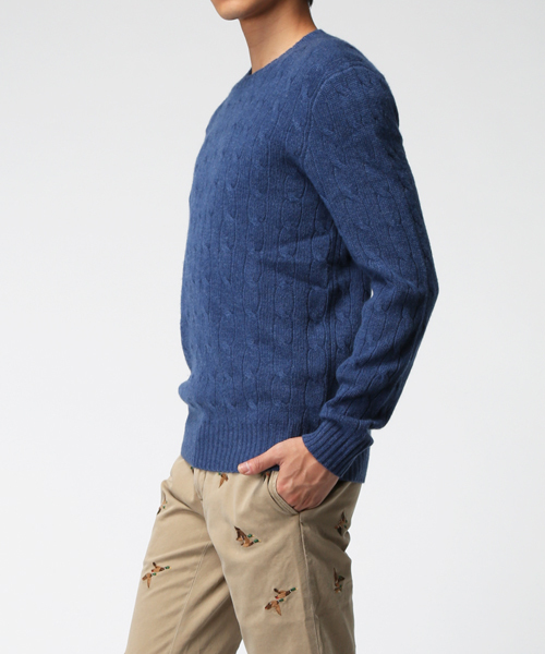 POLO RALPH LAUREN（ポロ ラルフ ローレン）の「ケーブルニット カシミヤ セーター（ニット/セーター・メンズ・グレー/ブラック/ブルー/グリーン/パープル/イエロー・LARGE/SMALL/MEDIUM/X-SMALL）」の21枚目の写真