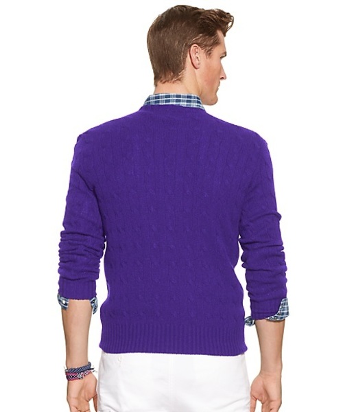 POLO RALPH LAUREN（ポロ ラルフ ローレン）の「ケーブルニット カシミヤ セーター（ニット/セーター・メンズ・グレー/ブラック/ブルー/グリーン/パープル/イエロー・LARGE/SMALL/MEDIUM/X-SMALL）」の18枚目の写真