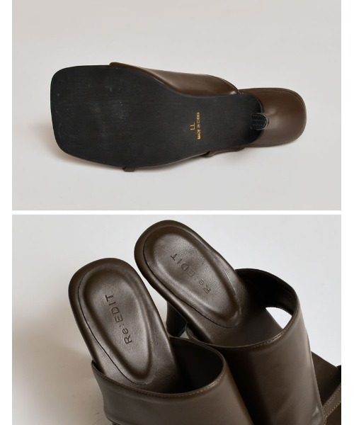 Re:EDIT（リエディ）の「[大きいサイズ有]アシンメトリースクエアトゥトングサンダル（サンダル・レディース・ブラック/アイボリー/ベージュ/ブラウン・SMALL/MEDIUM/LARGE/X-LARGE/XX-LARGE）」の19枚目の写真