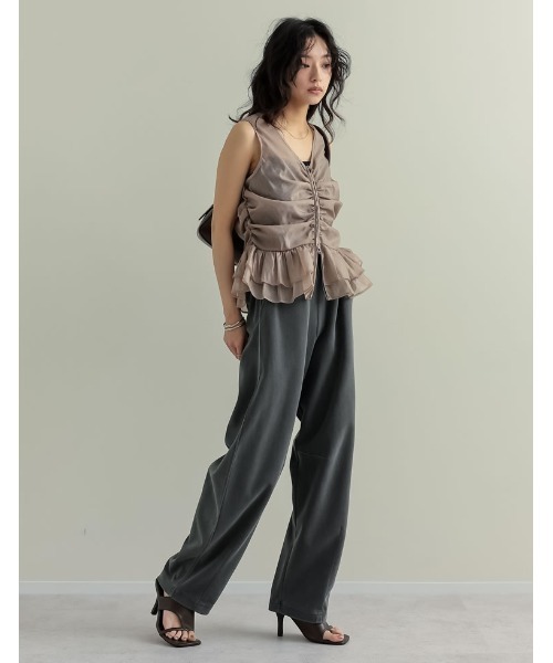 Re:EDIT（リエディ）の「[大きいサイズ有]アシンメトリースクエアトゥトングサンダル（サンダル・レディース・ブラック/アイボリー/ベージュ/ブラウン・SMALL/MEDIUM/LARGE/X-LARGE/XX-LARGE）」の8枚目の写真