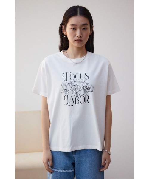 AZUL by moussy(アズールバイマウジー)の「フルーツTシャツ(Tシャツ/カットソー・レディース・ブラック/オフホワイト/杢グレー・FREE)」の7枚目の写真