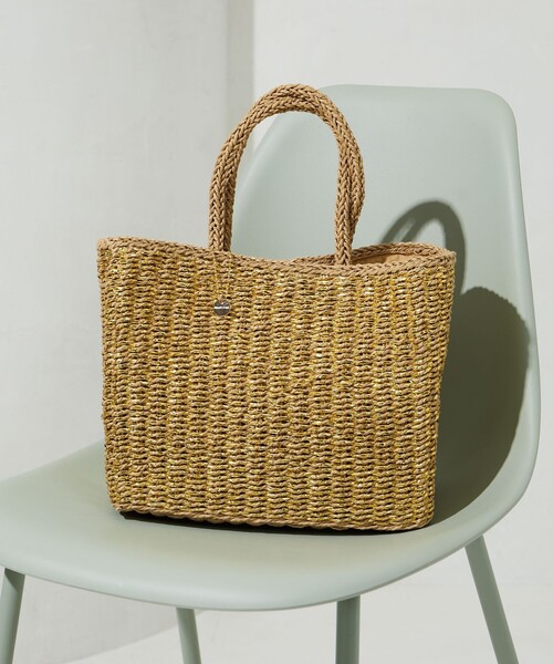 FREAK'S STORE(フリークスストア)の「限定展開 FS チャーム 付き ペーパー ラメ ハンドバッグ(かごバッグ)(かごバッグ・レディース・ゴールド/ブラック/シルバー・ONE SIZE)」の4枚目の写真