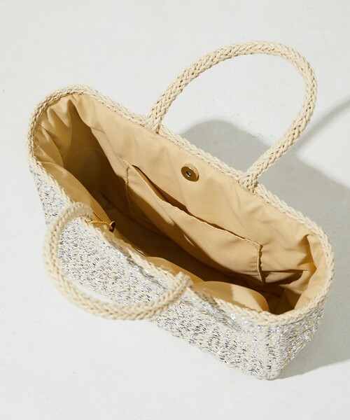 FREAK'S STORE(フリークスストア)の「限定展開 FS チャーム 付き ペーパー ラメ ハンドバッグ(かごバッグ)(かごバッグ・レディース・ゴールド/ブラック/シルバー・ONE SIZE)」の18枚目の写真